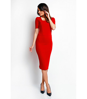 Елегантна червена рокля Mariela снимка