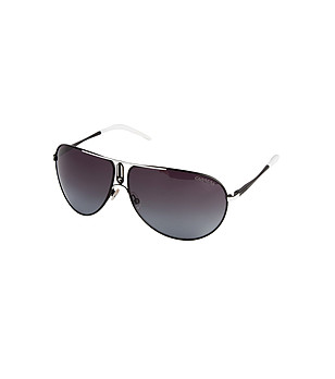 Unisex слънчеви очила в черно и бяло с поляризация Aston снимка