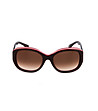 Тъмнокафяви дамски слънчеви очила с контрастни кантове-1 снимка