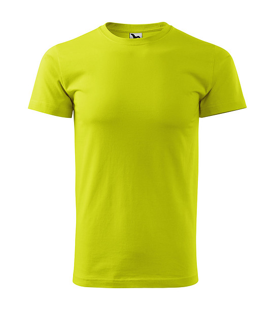 Мъжка памучна тениска в цвят лайм Peter снимка