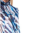 Ефирна дамска блуза в бяло, сини нюанси и черно-3 снимка