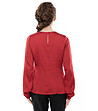 Нестандартна червена дамска блуза-1 снимка
