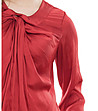 Нестандартна червена дамска блуза-3 снимка