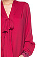 Червена дамска блуза с дантела-3 снимка