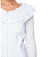 Бяла дамска блуза с цип-3 снимка