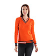 Памучен оранжев дамски пуловер Cassi-0 снимка
