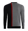 Памучен мъжки пуловер в сиво, черно и червено Gus-1 снимка