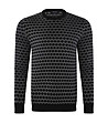 Памучен мъжки пуловер в черно и антрацит Algie-0 снимка