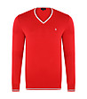 Памучен мъжки пуловер в червено Alister-0 снимка