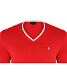 Памучен мъжки пуловер в червено Alister-2 снимка