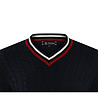 Тъмносин мъжки памучен пуловер с контрастни кантове Eddy-2 снимка