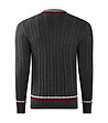 Мъжки памучен пуловер в антрацит с контрастни кантове Eddy-1 снимка