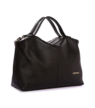 Черна дамска чанта от естествена кожа Tina снимка
