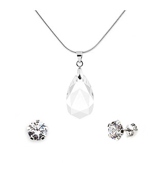 Позлатен комплект от колие и обеци Alexa снимка