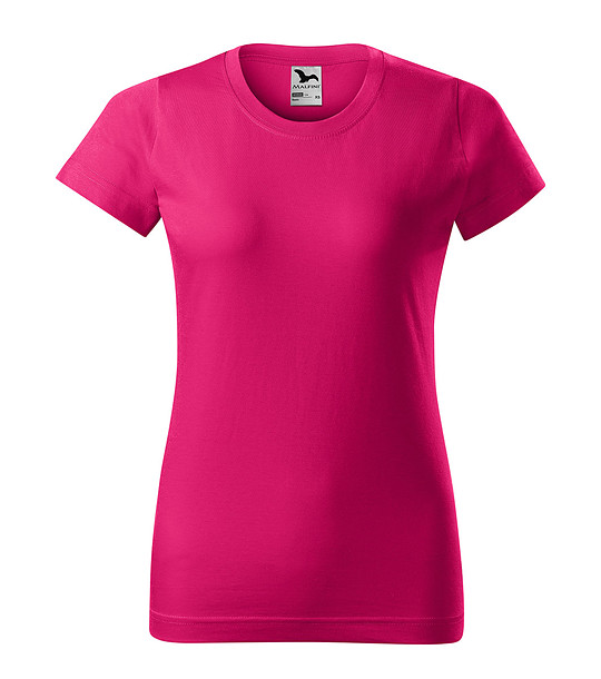 Памучна дамска тениска в цвят циклама Rita снимка
