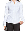 Бяла памучна дамска риза Anabela-3 снимка