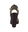 Дамски сандали с канава в черно и златисто Tessa-4 снимка