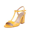 Жълти дамски сандали от естествена кожа-1 снимка