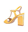 Жълти дамски сандали от естествена кожа-2 снимка