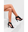 Черни дамски сандали с ресни Bella-0 снимка
