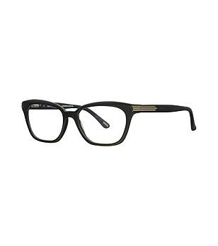 Черни дамски рамки за очила със сребристи елементи снимка
