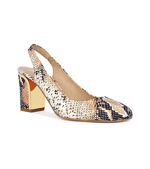 Кожени дамски обувки със змийски шарки Samira снимка