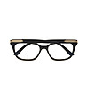 Черни дамски рамки за очила със сребристи елементи-2 снимка