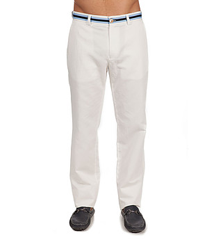 Бял мъжки панталон с памук Rivarolo снимка