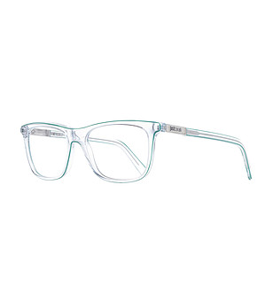 Прозрачни unisex рамки за очила със зелени кантове снимка