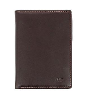 Кафяв мъжки портфейл от естествена кожа Tiberio снимка