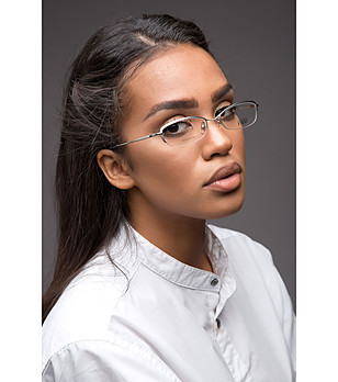 Unisex метални полурамки за очила в сребристо и сиво снимка