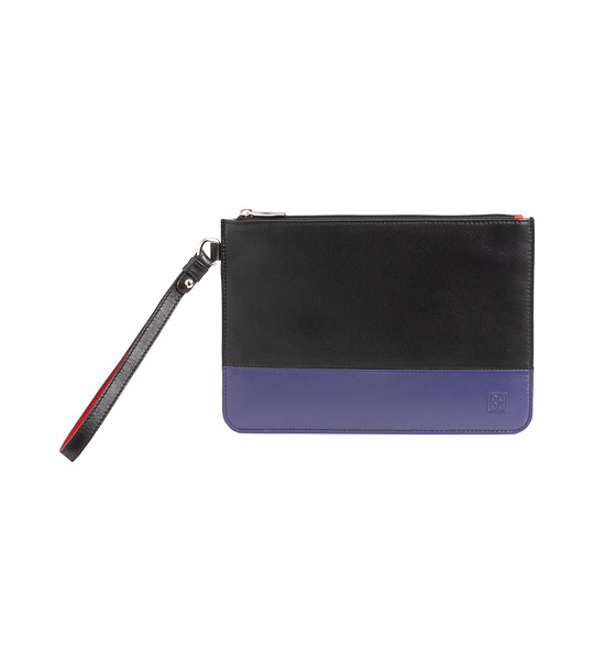Дамска клъч чанта в черно и лилаво Lipari снимка
