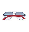 Мъжки слънчеви очила тип авиатор в синьо и червено-2 снимка