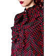 Черна дамска риза на червени точки-2 снимка