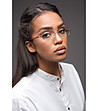 Сребристи дамски рамки за очила с червени дръжки-0 снимка