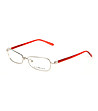 Сребристи дамски рамки за очила с червени дръжки-1 снимка