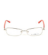 Сребристи дамски рамки за очила с червени дръжки-2 снимка