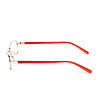 Сребристи дамски рамки за очила с червени дръжки-3 снимка