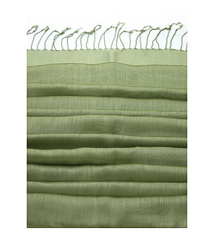 Ефирен зелен дамски шал снимка