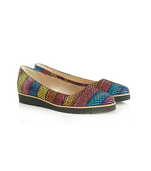 Многоцветни дамски кожени обувки Selma снимка