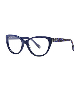 Сини дамски рамки за очила с многоцветни дръжки снимка