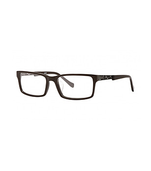 Тъмнокафяви мъжки рамки за очила с метални елементи снимка