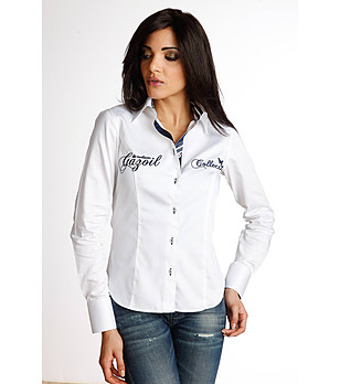 Бяла дамска памучна риза Mareta снимка