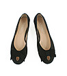 Черни дамски велурени обувки с панделка Ramona-1 снимка