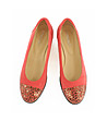Дамски велурени обувки в цвят корал Leona-1 снимка