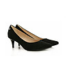 Черни дамски обувки от естествен велур Velma-4 снимка