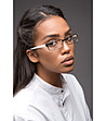 Златисти дамски рамки за очила с бели дръжки-0 снимка