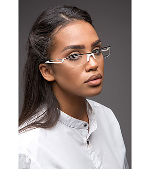 Unisex полурамки за очила в сребристо и бяло снимка