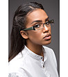 Сребристи unisex рамки за очила със зелени дръжки-0 снимка