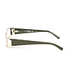 Сребристи unisex рамки за очила със зелени дръжки-3 снимка